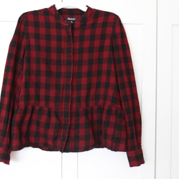 buffalo check peplum top